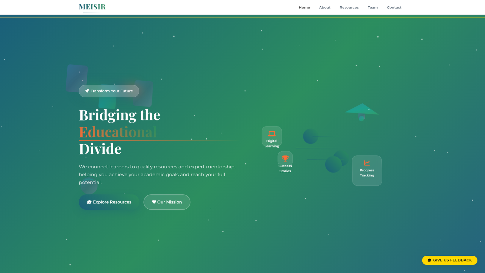 Meisir Platform landing page screenshot