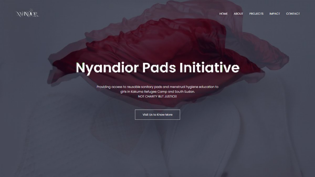 Nyandior Pads Initiative website landing page screenshot